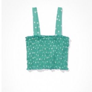 American eagle smocked flower tank top size small